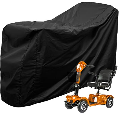 Heavy Duty Mobility Scooter Cover with Storage Bag, 190D Oxford Waterproof Anti-uv Wheelchair Storage Cover Anti Dust Motorbike Protect Cover for Most Mobility Scooter (170 * 61 * 117 cm)
