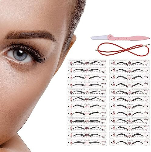 - Stencil per sopracciglia per principianti, per risparmiare , stencil per sopracciglia, strumenti per trucco di 3 minuti con cinghie, per donne, donne, adolescenti,