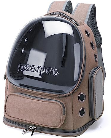 Katzenrucksack mit fenster, Transportrucksack für katzen Kleine Hunde bis 7.5kg Haustier Raumkapsel Rucksack Oxford Tragetasche Atmungsaktive Pet Carrier Rucksack für Reisen Wandern,34cmx27cmx42cm