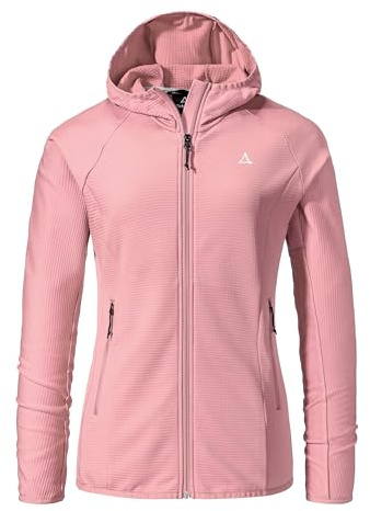 Schöffel Damen Fleece Hoody Style Cascata WMS, Fleecejacke mit Kapuze aus 2-Wege-Stretch, wärmende Outdoorjacke mit 2 Außentaschen, viola, 36