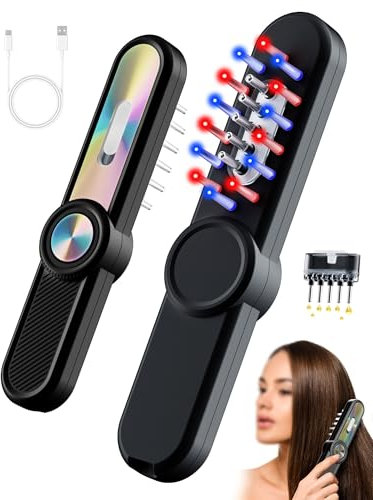 Kopfmassage elektrisch,Kopfhaut Massagebürste IPX7 wasserdicht mit 19 Massageköpfen & 3 Massagemodi,Bürste 2 In 1 HaaröL Applikator Flasche Haare Scalp Massager Haar Massagebürste für Peeling Sauber