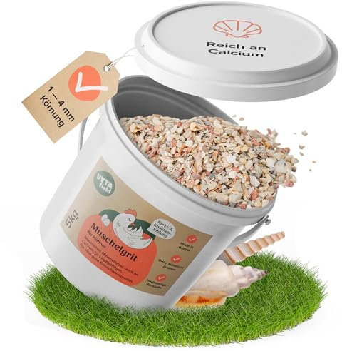 VYTAfield® Muschelgrit für Hühner | Natürlicher Futterkalk für Geflügel | Reich an Calcium | Grit für Hühner & Vögel | 5kg Mineralfutter | Ohne künstliche Zusätze | Made in Austria