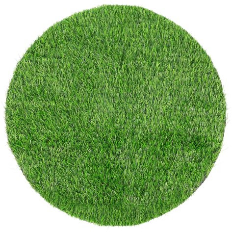 Milisten Round Artificial Grass Mat - Green Manhole Cover Decoration Outdoor Rug