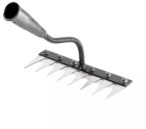 Carbon Steel Garden Weeding Rake with 6, 7 or 8 Teeth - Heavy Duty Metal Rake for Efficient Garden Weeding (8-teeth)