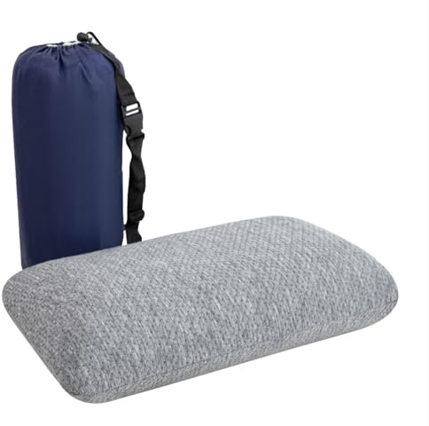bigpawl Reisekissen Memory Foam, Reisekopfkissen, Camping Kissen mit Packsack, Ideal für Auto, Flugzeug und Rucksackreisen, Kleines Kissen 42x24x12 cm, mit Waschbarem Kissenbezug
