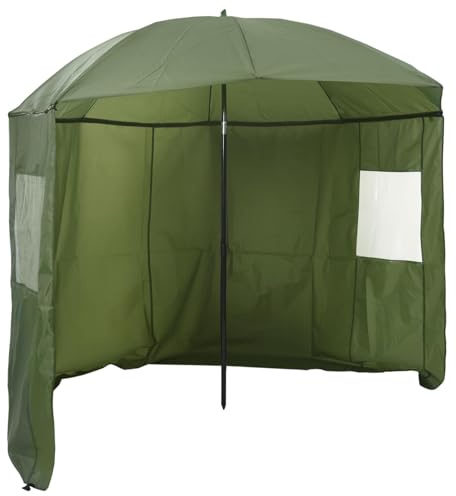 Ziaphsol Ombrello da pesca giallo esercito, 240 x 210 cm, in poliestere Oxford, inclinabile, impermeabile, resistente ai raggi UV, con pareti laterali per pesca, giardino, terrazza, piscina