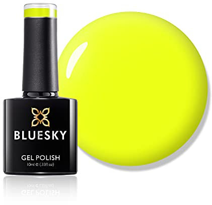 Bluesky Gel Nail Polish, Sorbet Zest Neon34, Bright Neon Summer Yellow, Long Lasting, Chip Resistant, 10 ml (Requires Drying Under UV LED Lamp)