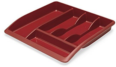 Addis 508070 Plastic Drawer Organiser, Red, 40 x 38.5 x 6 cm