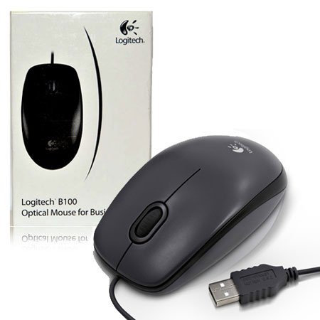 Logitech 910-003357 - B100 Black Optical Mouse for Business