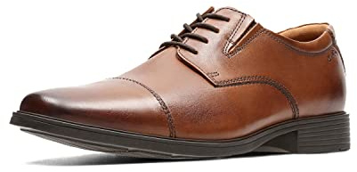 Clarks Men's Tilden Cap Oxford, Dark Tan Leather, 9 UK