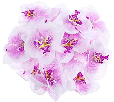 VORCOOL Künstliche Blumen Schmetterling Orchidee, 20 Stück, 9 cm, Seidenblumen, für Hochzeit, Party, Zuhause, Dekoration