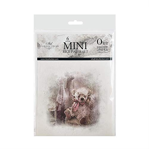 ITD Collection – mini rispapper kreativt set 14,8 x 14,8 cm (6 ark), Decoupage rispapper för scrapbooking och hantverk, flerfärgad (RSM024- HS code 48021000)