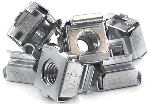 CAGE NUTS MOUNTING SERVER RACK CABINET PC RACKMOUNT FIXING (10, M4)