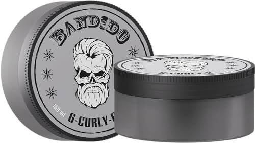 Bandido Haargel für Männer 150ml 06 Curly | Locken Styling | Kein Verkleben | Wet Hair Look | Shiny Effect | Für Kinder und Herren | Silber Perlmutt