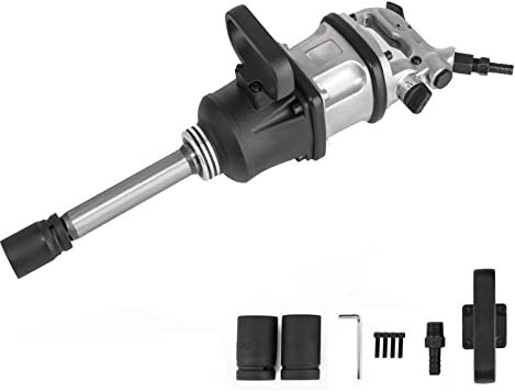 POOLPO Druckluft-Schlagschrauber 3800 Nm Pneumatischer Doppelhammer-Luftschrauber mit Langer Nase for Entfernen von LKW-Reifen Hochleistungs-Lufthammer-Kit Luftschlagpistolen-Werkzeug