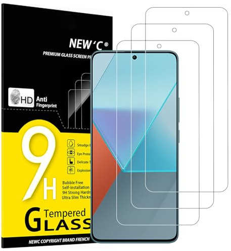NEW'C 3 Pezzi, Vetro Temperato per Xiaomi Redmi Note 13 Pro 5G/4G, (non compatibile con Redmi Note 13 Pro+) Pellicola Prottetiva Anti Graffio, Anti-Impronte, Senza Bolle, Durezza 9H, Ultra Resistente