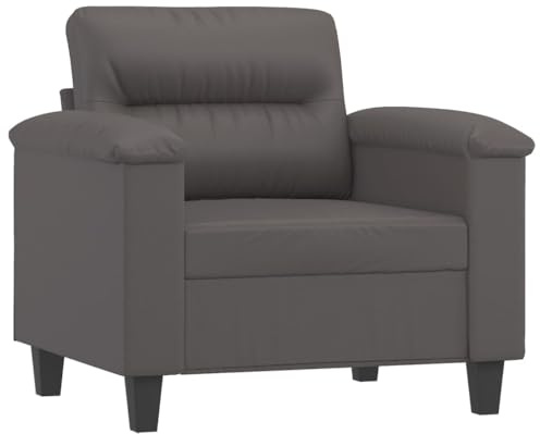 vidaXL Sillón Cuero sintético Gris 60 cm