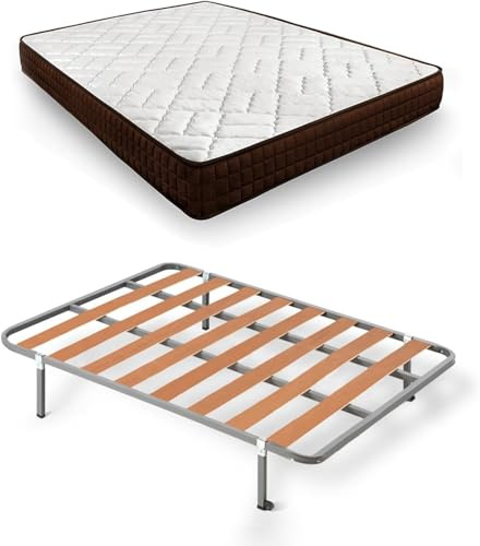 HOGAR24 ES - Cama Completa con Somier Básico de Láminas y Colchón Dream Flex Reversible - Medida: 135x190 cm