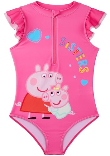 Peppa Pig | Disney Frozen Minnie Mouse Bañador Niña Una Pieza con Cremallera, Traje de Baño Verano Cómodo para Piscina y Playa