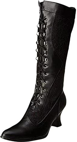 Generisch 2026 botines mujer botas Sue encaje moda lateral con cremallera zapatos de mujer botas con tacones altos, Negro , 37 EU