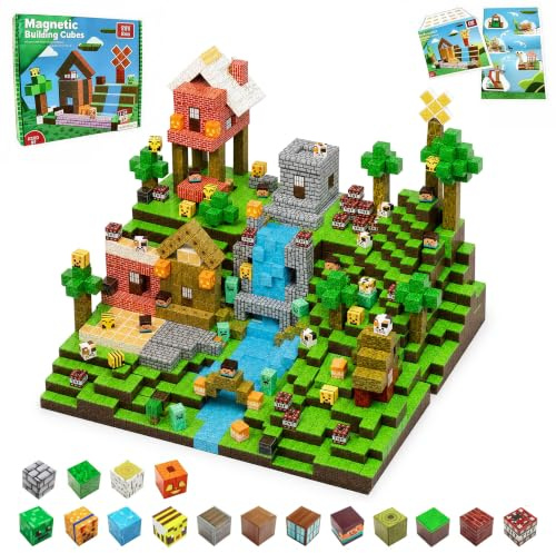 Steemjoey Costruzioni Magnetiche per Bambini, 100 Pezzi Set di Portali Magici del Mondo Magnetico, Building Blocks Giocattoli Montessori, Giochi Sensoriali STEM da Costruzione Regalo Natale Compleanno