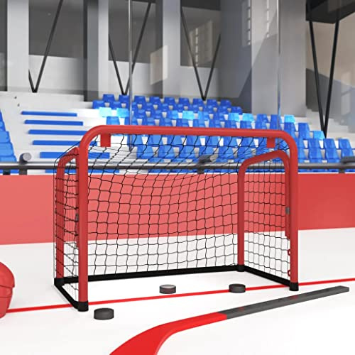 Kaloriko But de Hockey Pliable avec Filet en Polyester, Cadre en Acier Robuste pour entraînement intérieur extérieur Rue Jardin, Dimensions 68x32x47 cm, Structure Portable pour Match Loisir