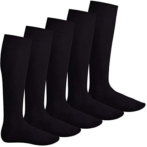 Footstar - Lot de 5 paires de chaussettes montantes EVERYDAY! - qualité celodoro - unisexe - différents coloris et tailles 35 à 50, Noir - Noir, 47-50