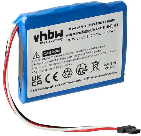 vhbw Akku kompatibel mit Tomtom 4EN62.4EN6.001.02 GPS Navigation Navi (900 mAh, 3,7 V, Li-Ion)