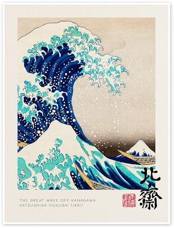 Posterlounge The Great Wave off Kanagawa, 1831 Póster de Katsushika Hokusai 30 x 40 cm Cuadros Decoración para la pared