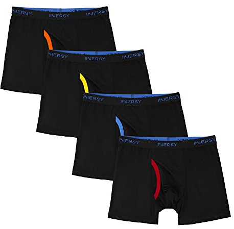 INNERSY Boys Boxers with Fly Hipster Trunks Underwear 6-18 Year Pack of 4 | Breathable Mesh Teenager Underpants Multipack, Lightweight Thin Boxer Briefs for Sports and P.E. at school, 3D Front Opening