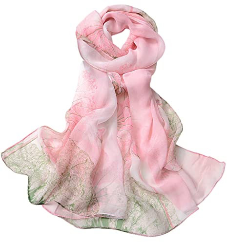 FAIRYGATE Schal Pink Seiden Kopftuch Damen Tuch Halstuch Schal einfarbig Sommerschal Sommer Halstuch Schals & Tücher für Damen A4610