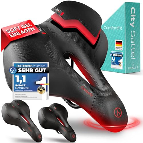 Impact® ComfortFit Fahrradsattel Herren Damen – Ergonomisch, Bequem & Schmerzfrei – Weicher Prostata- und Gel-Sattel für Mountainbike, MTB, City, Trekking & E-Bike