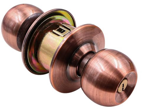 ZONADAH Juego de pomos de entrada de acero inoxidable de 60 mm para puertas interiores con mecanismo de bloqueo de 3 llaves, ideal para habitaciones que requieren seguridad adicional, hogar, oficina,