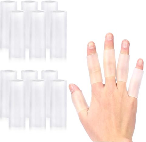 salbsever 20 Pcs Finger Sleeves Protectors Silicone Finger Covers Cushions and Protects