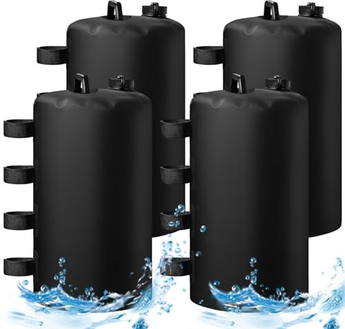 YBYHFAA Lot de 4 Pieds de pavillon, 80kg（20L*4）,Lot de 4 Poids de Water Bag, Peut contenir de l'eau ou du Sable, Réutilisable, Sacs de lestage pour Gazebos/Tentes de Jardin/Tentes de fête, 24 * 45cm