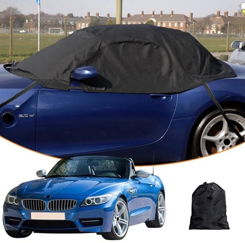 Autoabdeckung Wasserdicht Ersatz für BMW Z3/Z4, Halbgarage Autohülle Autoplane Winddichte Halbabdeckung für Allwetter UV-Beständige Vollgarage Regen Sonne Staub Schutz Schwarz