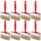 LDXDRU 8 Pack 30 x 120mm Fence Brushes, Red Decking Brush, Large Shed Brush Floor Brush Paint Brush Set for Wood Timber Block Wall Furniture Painting