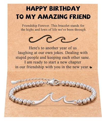 TOEECY Armband Damen Armband Verstellbar Damen Edelstahl Wave 4mm Stahlperlenarmband Freundschafts Armbänder Geschenk für Frauen Mode Schmuck