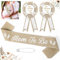 Qianyu Écharpe en toile de jute neutre pour fête prénatale, décoration de fête prénatale pour futur papa – Corsage de fleurs pour future maman – Décorations de fête rustique bohème pour maman enceinte