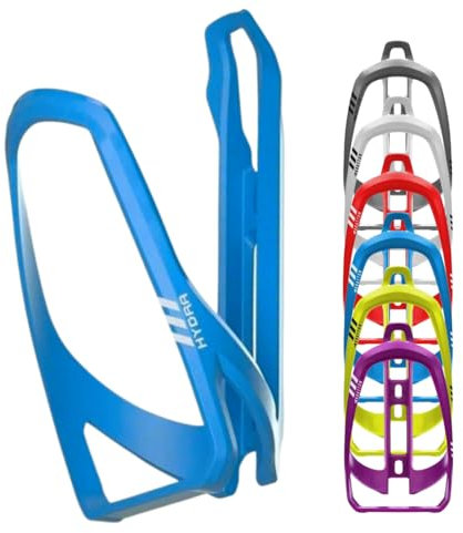 Andinus Portabidón de PVC Ultraligero para Bicicleta – Soporte Resistente (30g) – Compatible con Bidones de hasta 7 cm de Diámetro (14 x 7,3 cm) (Azul)