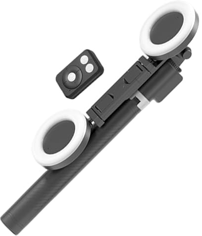 Selfie Stick Stativ, bärbart 67-tums telefonstativ, trådlös fjärrkontroll, mobilstativ med LED-lampor, 9,45 tum, resevänlig selfiefot för inspelning,