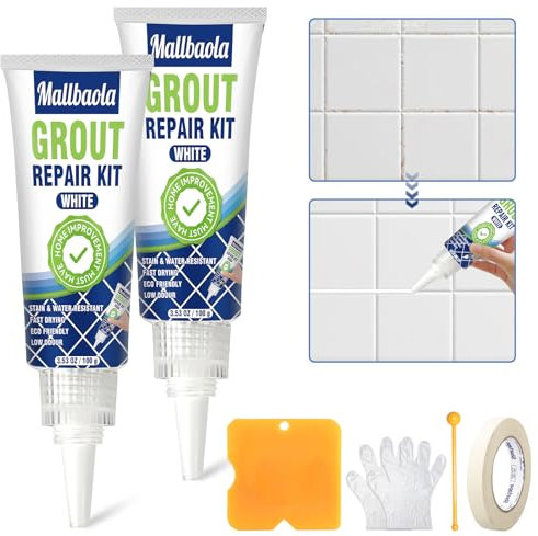 Juntas Azulejos, 2 Paquetes Blanqueador de Juntas, Lechada para Azulejos Baño para Renovar las Líneas de Las Juntas, Rrenovador de Juntas Impermeable y de Secado Rápido para Baño, Ducha, Cocina y Piso