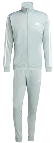 adidas Herren SPORTSWEAR BASIC 3 STRIPES TRICOT TRACKSUIT, Wonder Sage, L