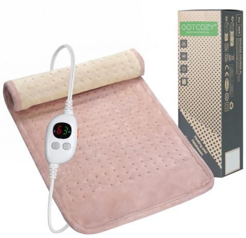 GOTCOZY Manta Eléctrica Lumbar 30x60cm Almohadilla Electrica Rosa