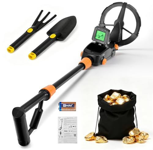 Metal Detector Bambini, Rilevatori di Metalli Impermeabili e Leggeri IP68 con LCD e Indicazione Acustica, Metal Detector ad Alta Sensibilità con Pala, Rastrello e Zaino per la Ricerca di Tesori