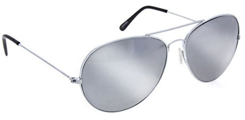 Klassische Pilotenbrille verspiegelt, silber