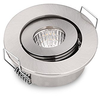 JOYINLED nicht dimmbar 1 Pack 3 W COB LED Mini-Strahler, Einbaustrahler, 6000k, Kaltweiß, Aluminium, Lochausschnitt 40-45mm
