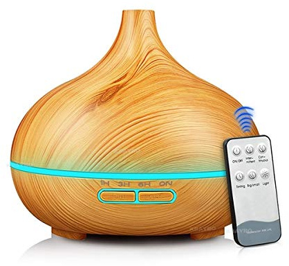 VIDOELETTRONICA® Diffusore di aroma di olio essenziale di umidificatore d'aria 400ml Aroma di diffusore di aroma aromatico di umidificatore per casa-legno