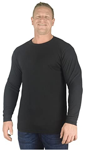 KAM Espin - Camiseta térmica de manga larga para hombre, para tallas 2XL, 3XL, 4XL, 5XL, 6XL, 7XL, 8XL, Negro, 5XL Grande