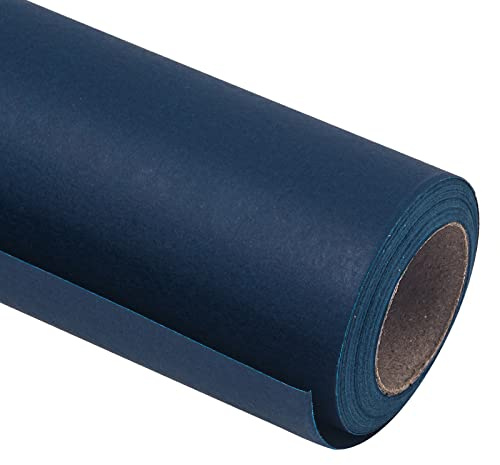 RUSPEPA Kraft Paper Roll - 44.5 cm x 10 m - Recyclable Paper Perfect for Wrapping, Craft, Packing, Floor Covering, Dunnage, Parcel, Table Runner, Navy Blue